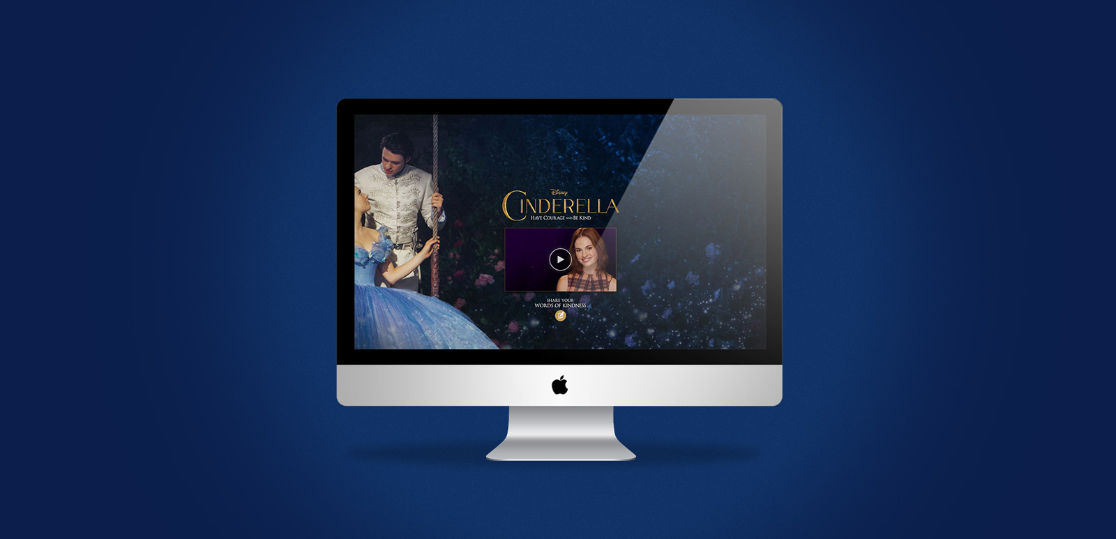 Cinderella Words of Kindness website mockup