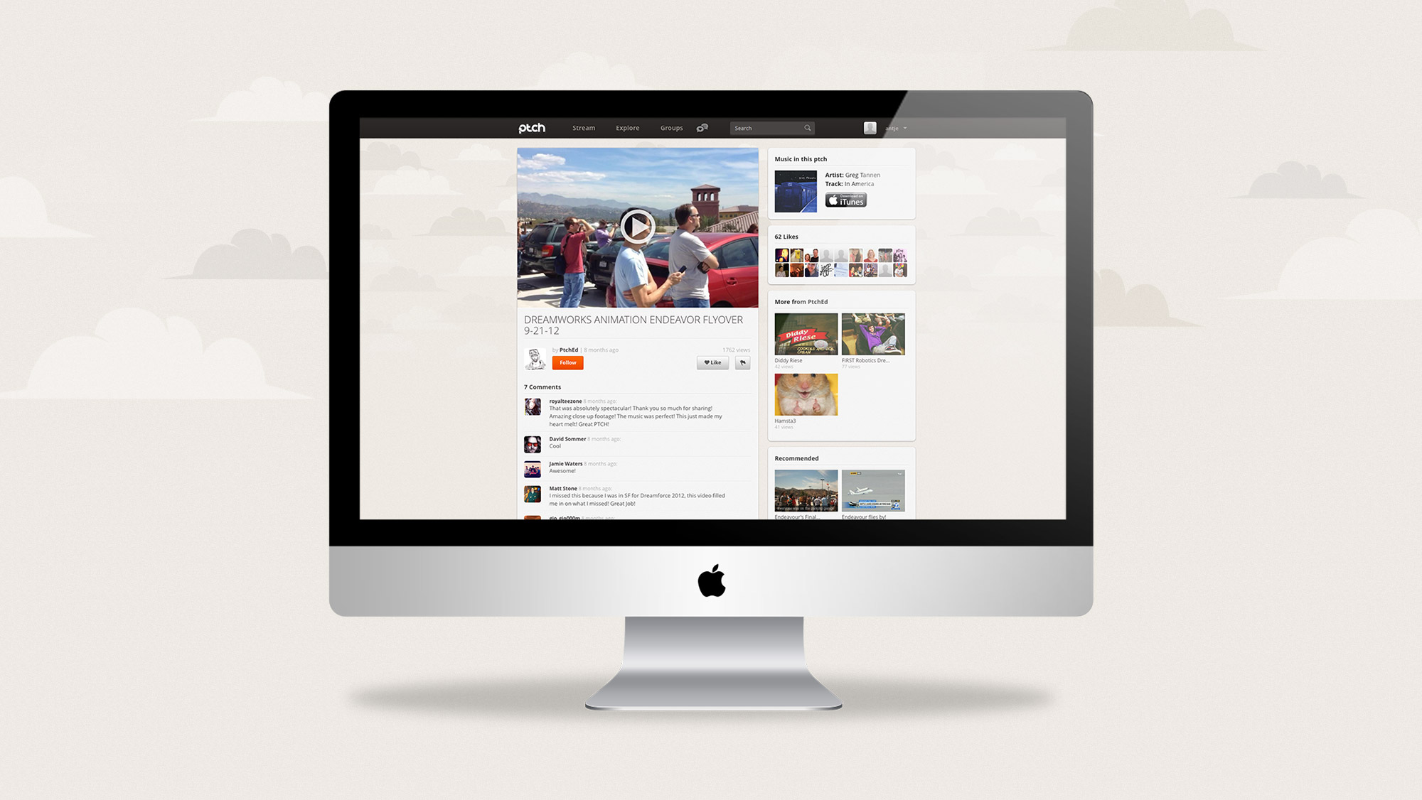 PTCH mobile app app website mockup