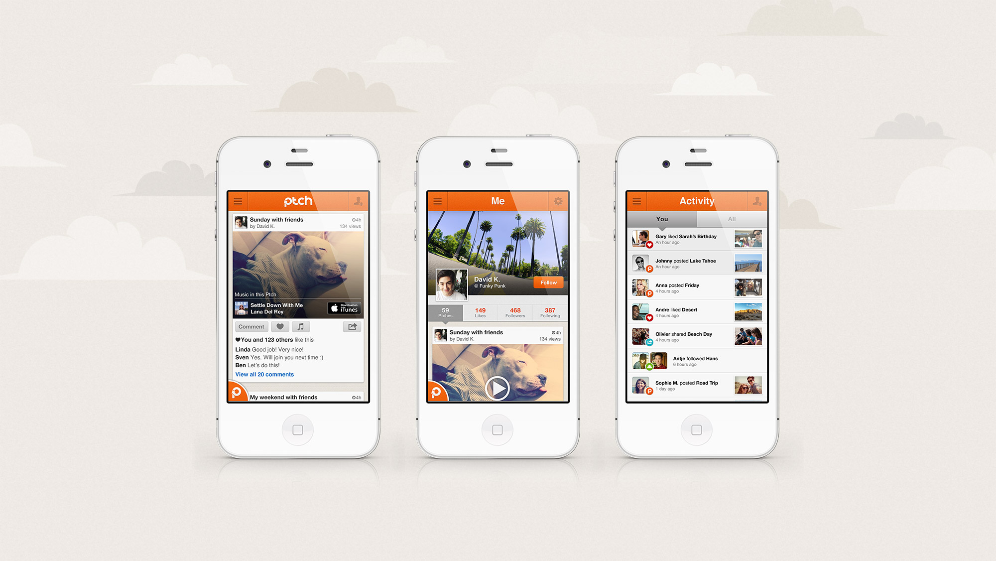 PTCH mobile app mockup
