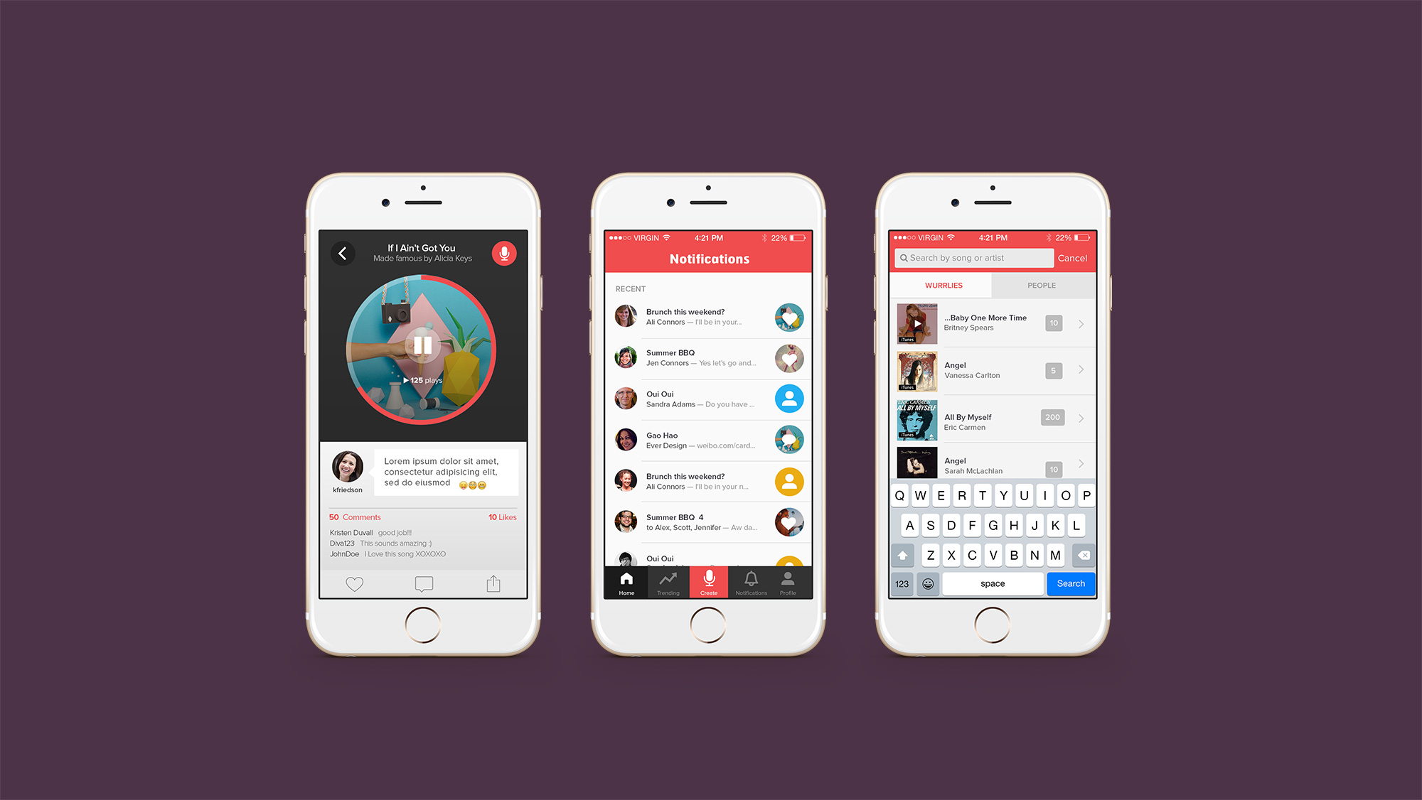 Wurrly mobile app mockup
