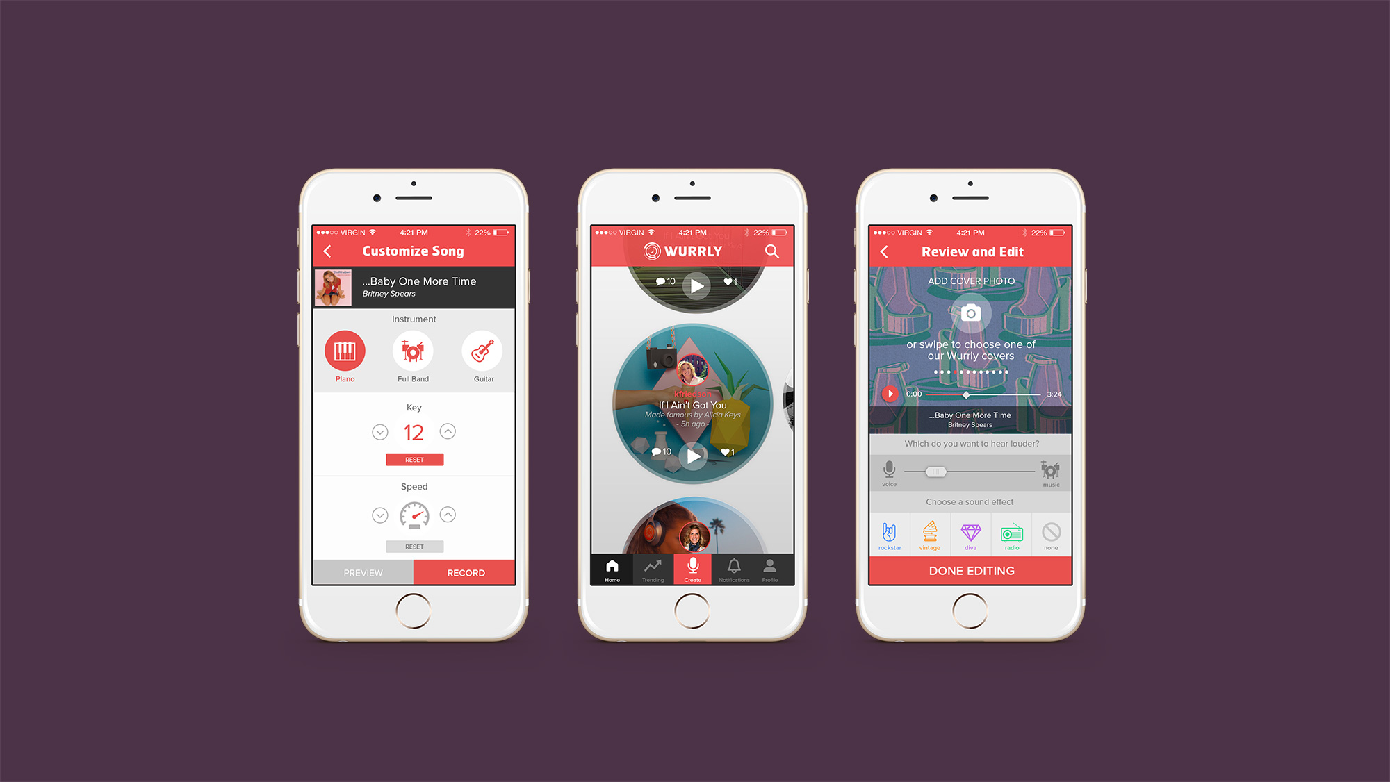 Wurrly mobile app mockup