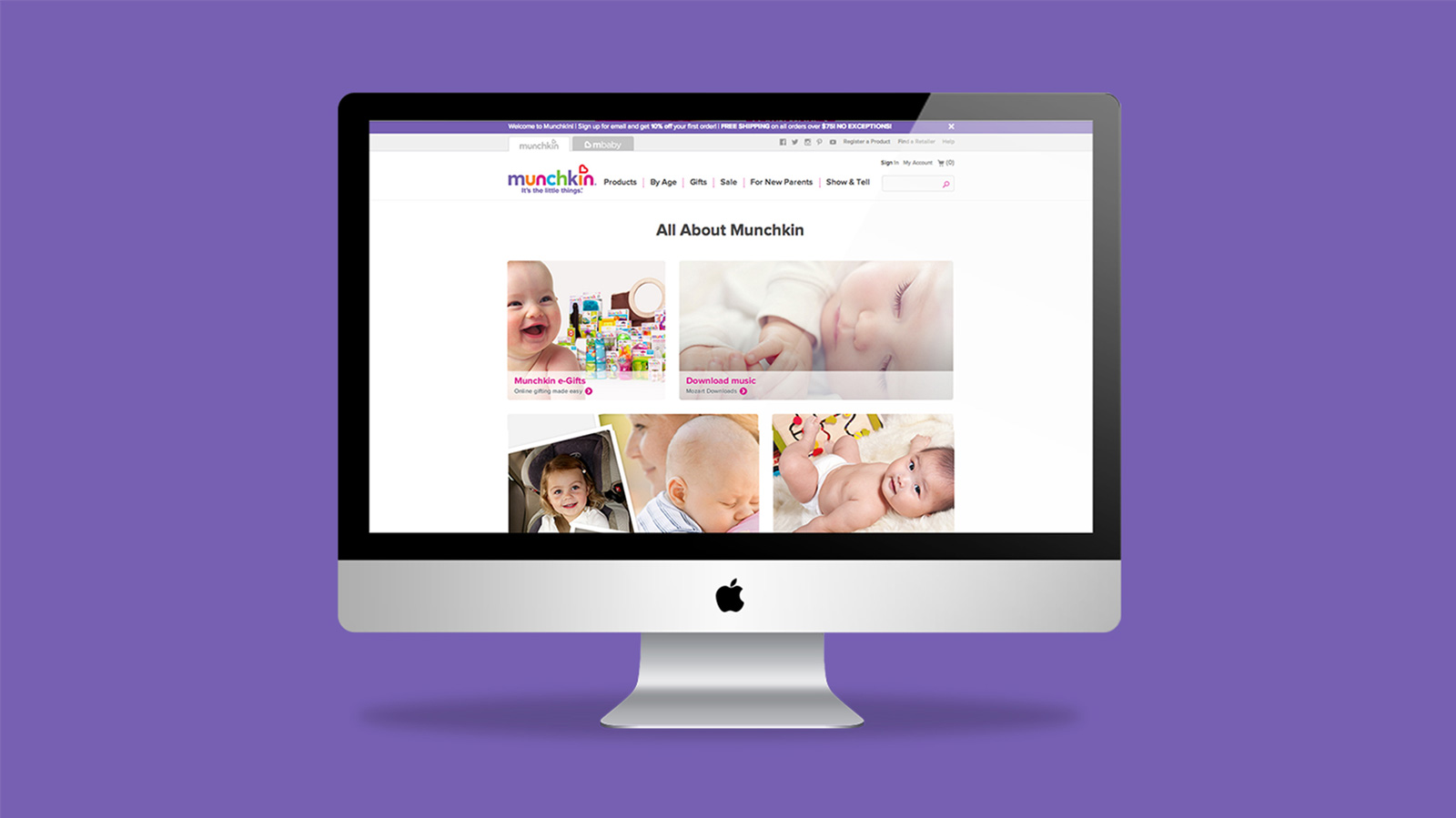 Munchkin ecommerce website mockup