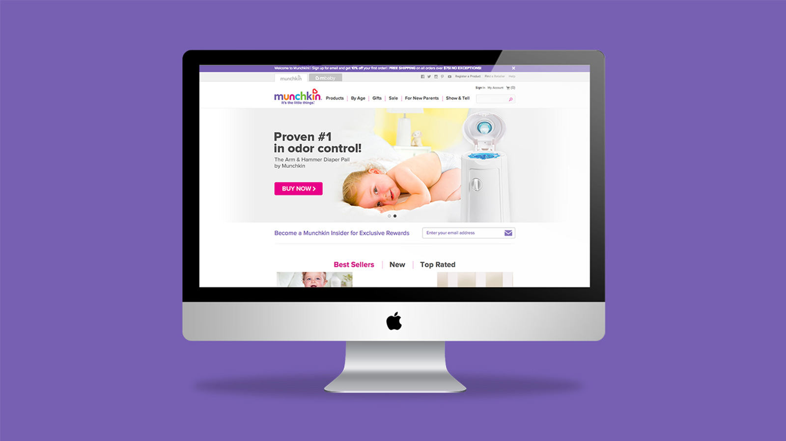 Munchkin ecommerce website mockup