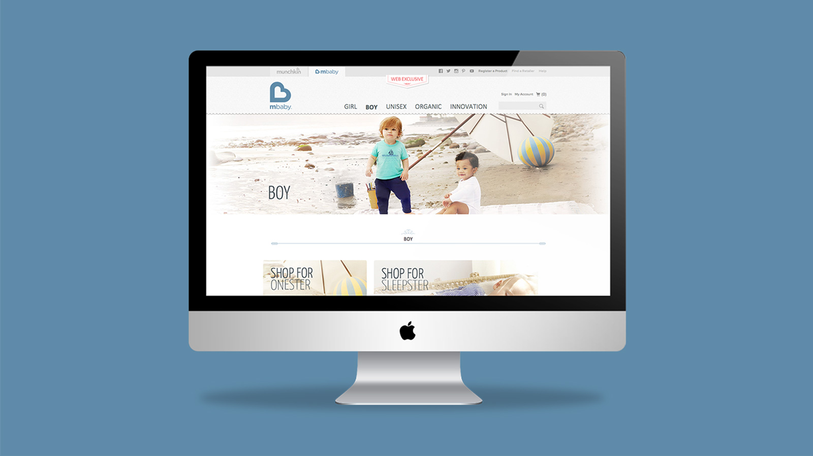 Mbaby ecommerce website mockup