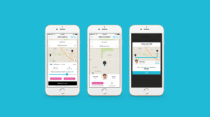 Charlie Ride Free mobile app rideshare mockup