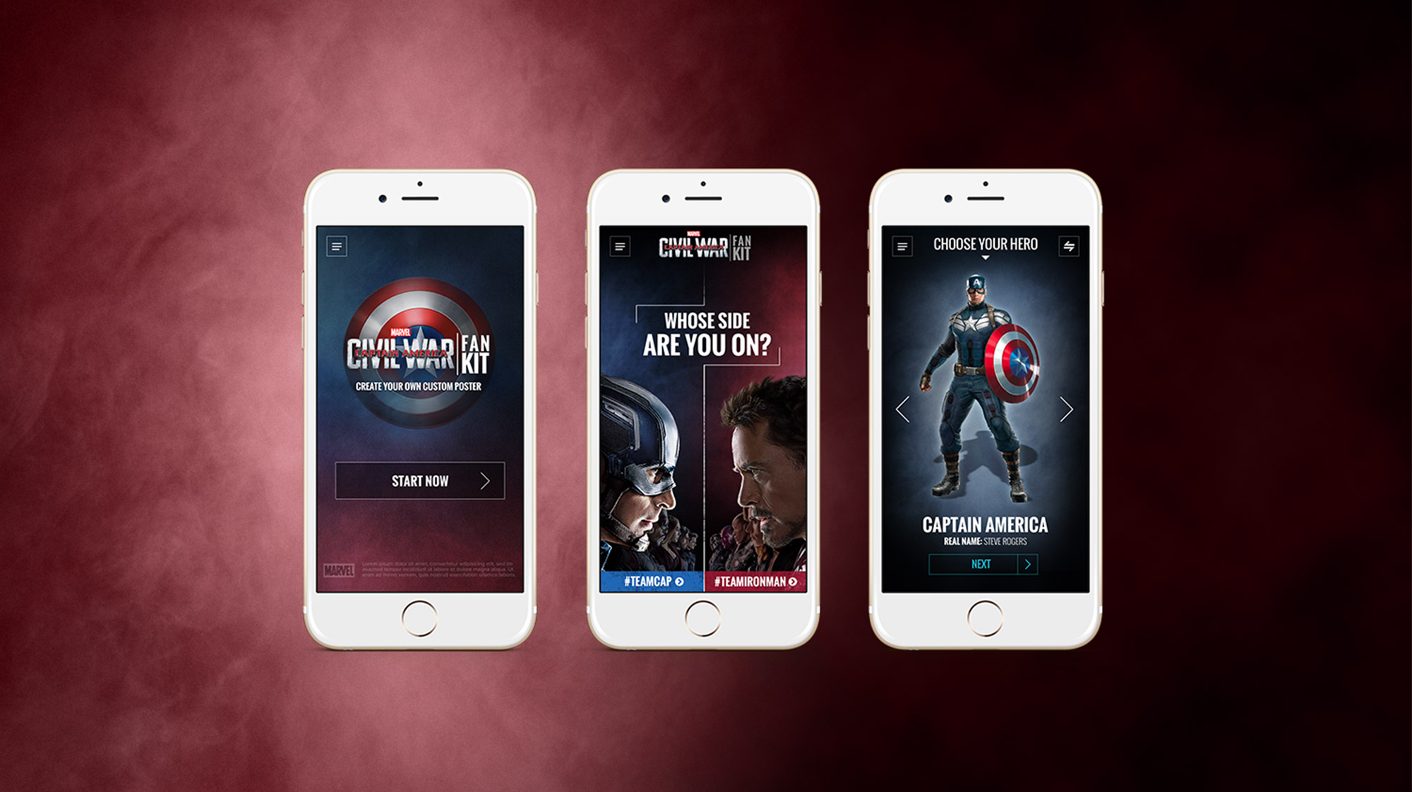 Disney Fankit mobile device responsive mockup
