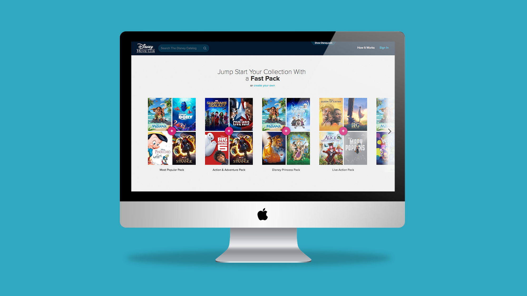 Disney Movie Club website mockup