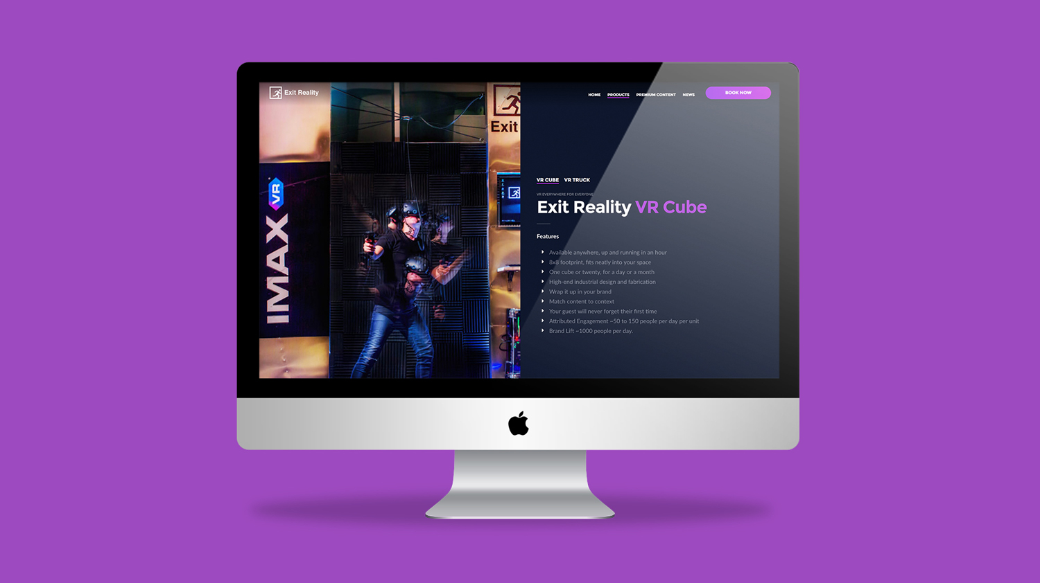 exit reality virtual reality website mockup