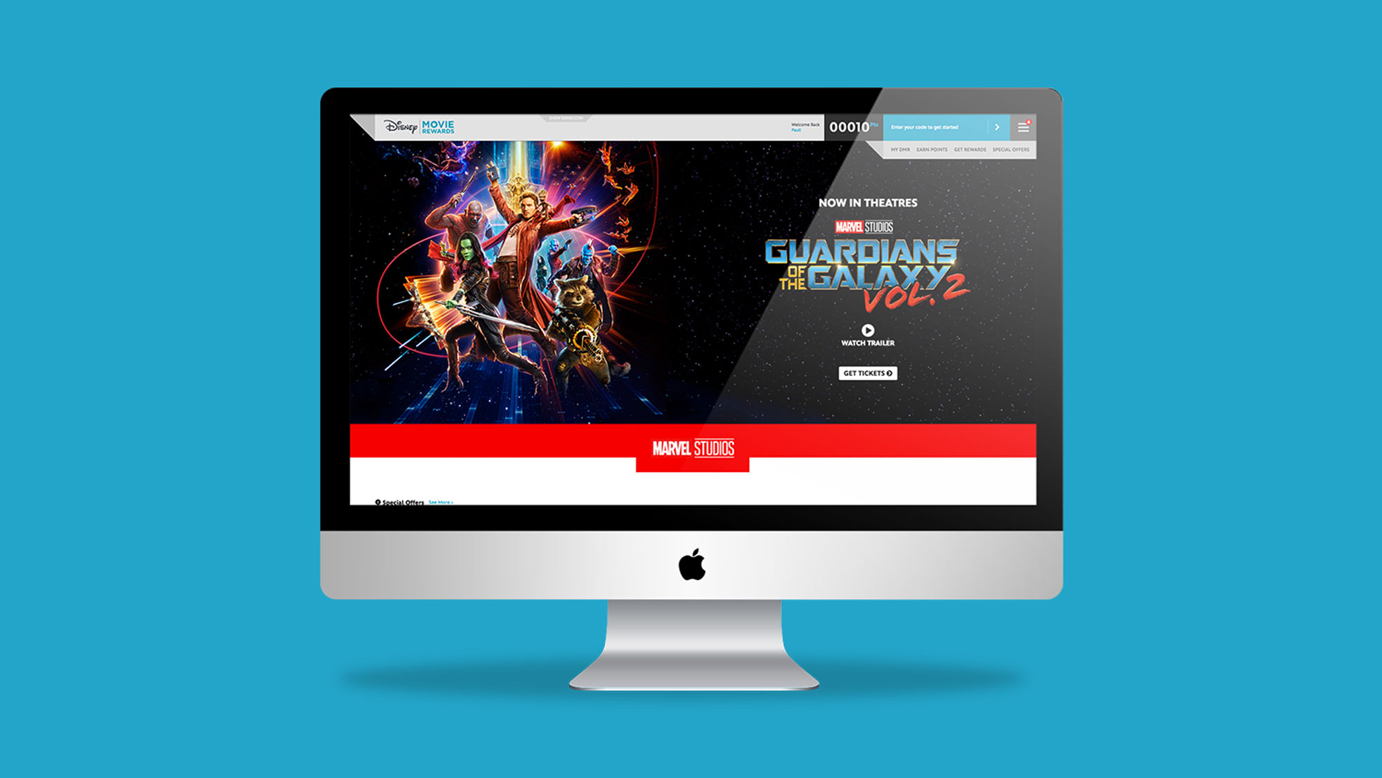 Disney Movie Rewards website mockup